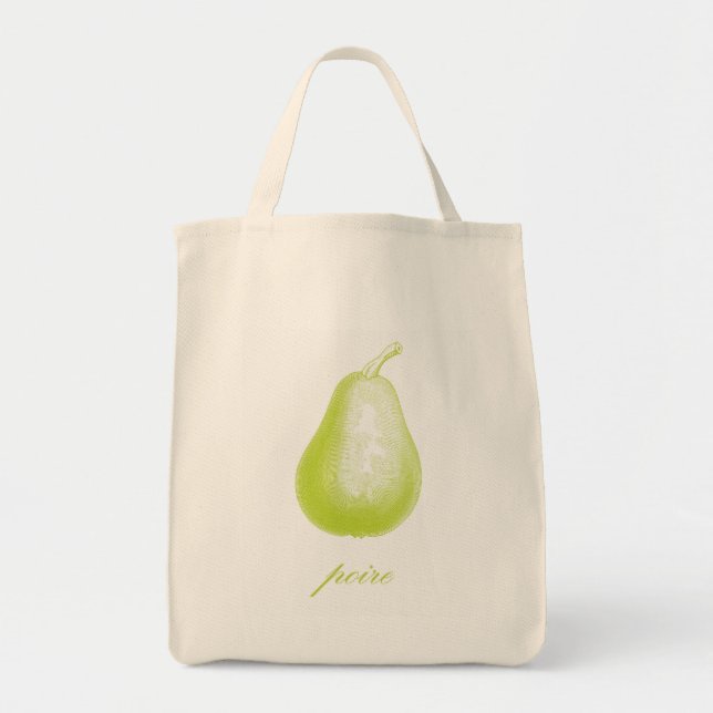 Pear (Poire) Organic Livsmedel Tote Bag Tygkasse (Framsidan)