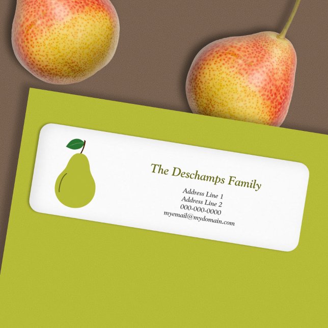 Pear Return-adressetikett Returadress Etikett (Pear Return Address Label Sticker)