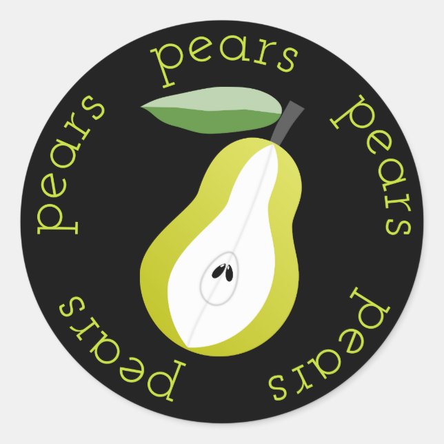 Pear Rounds Runt Klistermärke (Framsida)