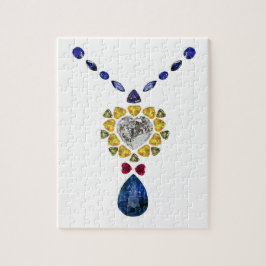 Pear Sapphire Heart Diamond Gult Gemstone Puzzle Pussel