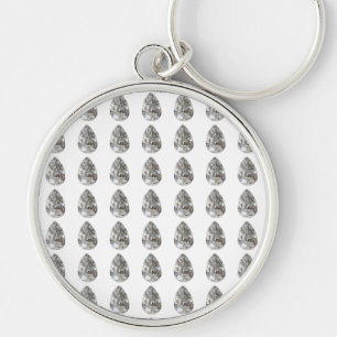 Pear Shaped Diamond Rund Silverfärgad Nyckelring