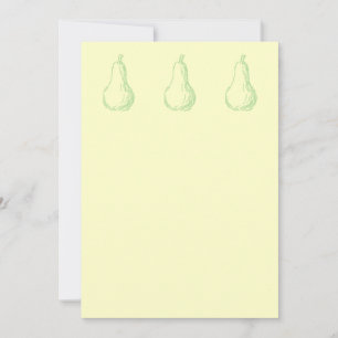 Pear Sketch. Line teckning på ljust grönt.