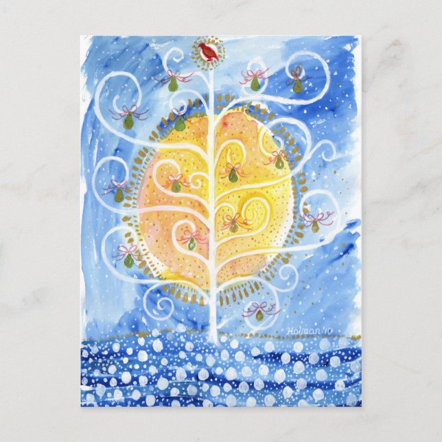 Pear Träd och Partridge-vykort Vykort (Framsida)