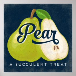Pear Vintage Fruktetikett Poster