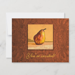 Pear Watercolor Engrave Art Reunion-inbjudningar Inbjudningar