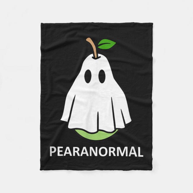 Pearanormal Cute Ghost Pear Halloween Costume Funn Fleecefilt (Framsidan)
