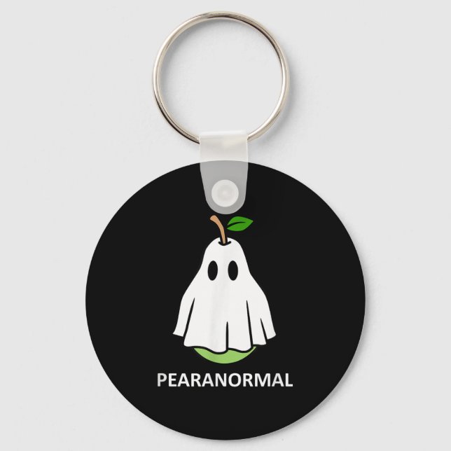 Pearanormal Cute Ghost Pear Halloween Costume Funn Nyckelring (Framsida)
