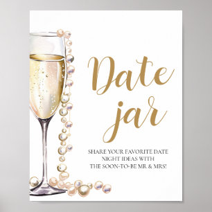 Pearerna och Prosecco Date Night Ideas Date Burk-t Poster