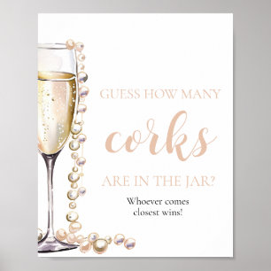 Pearerna och Prosecco gissar hur många Kork-spel Poster