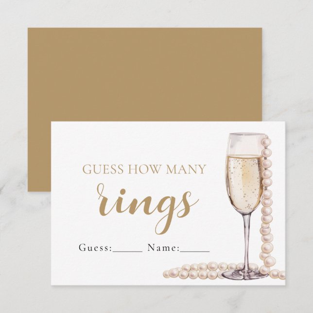 Pearerna och Prosecco gissar hur många Ringar-spel Inbjudningar (Fram/baksida)