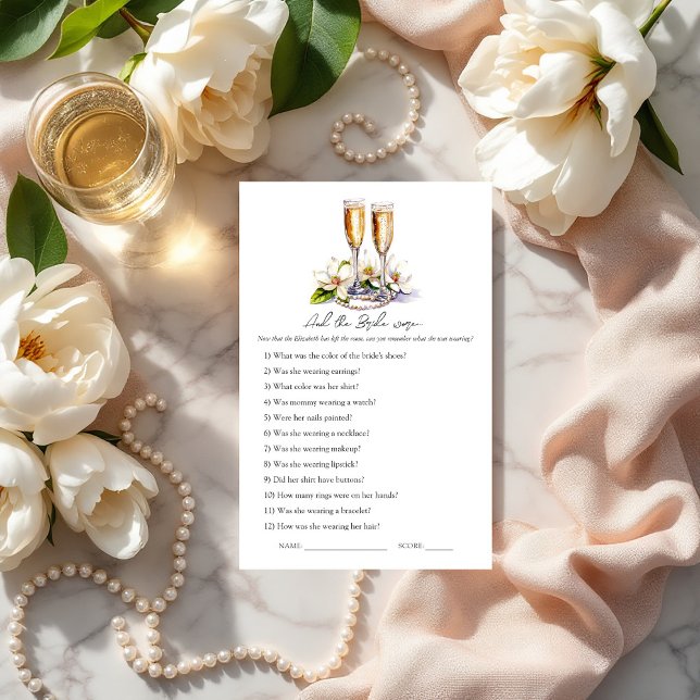 Pearerna och Prosecco Möhippa Memory Game (Pearls and Prosecco Bridal Shower Memory Game)