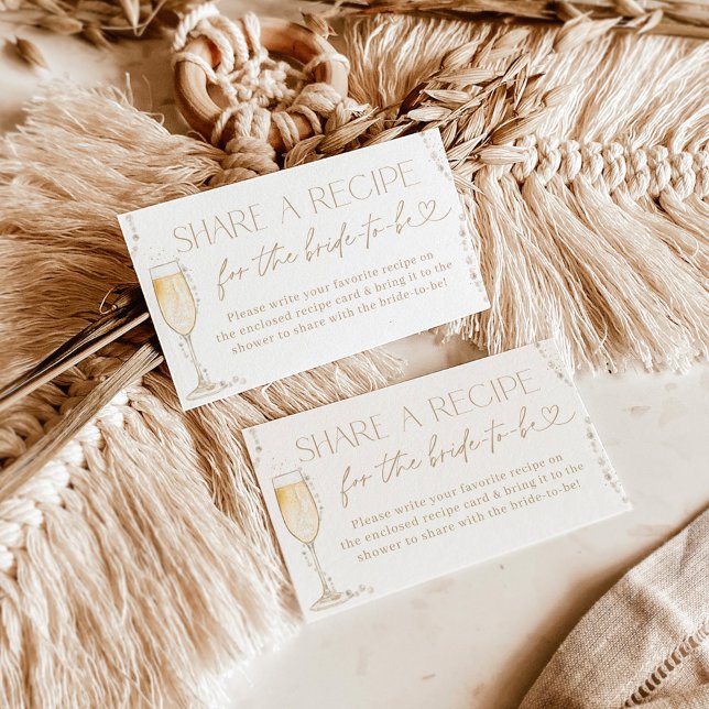 Pearerna och Prosecco Möhippa Recipe Request Card Tilläggskort (Skapare uppladdad)