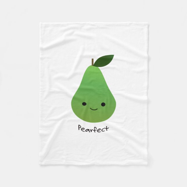 Pearfect Cute Kawaii Pear Fleecefilt (Framsidan)