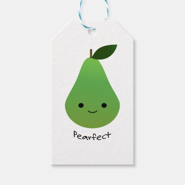 Pearfect Cute Kawaii Pear Presentetikett (Framsidan)