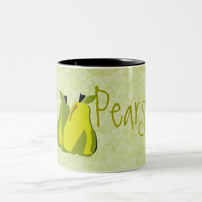 PEARfect Pears Watercolor-bakgrund Två-Tonad Mugg (Center)