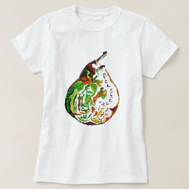 Pearfect pun Pear Fruktart-illustration T Shirt (Design framsida)