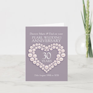 Pearl 30-årsdagen för bröllop, morsa och pappa kort