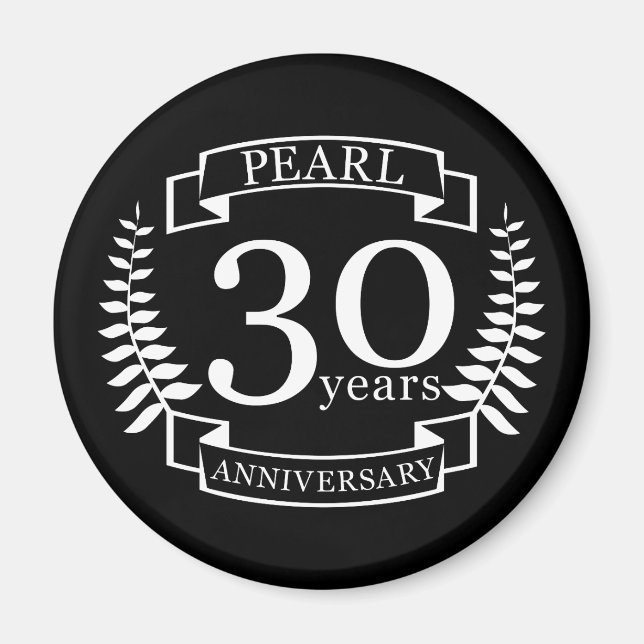 Pearl 30:e bröllop-årsdagen 30 år magnet (Framsidan)