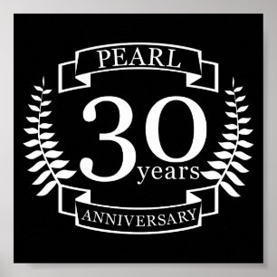 Pearl 30:e bröllop-årsdagen 30 år poster