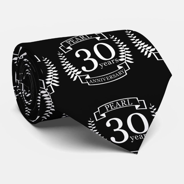 Pearl 30:e bröllop-årsdagen 30 år slips (Rullad)