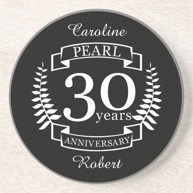 Pearl 30:e bröllop-årsdagen 30 år underlägg (Framsidan)