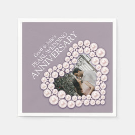 Pearl 30:e Bröllop-årsjubileet med hjärtblöjor Pappersservett