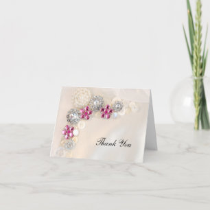 Pearl and Rosa Diamond Button Bridesmaid Tack Kort