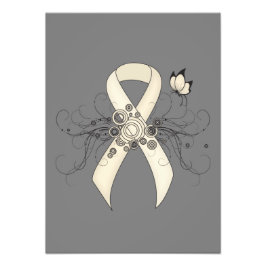 Pearl Awareness Ribbon Butterfly Fototryck