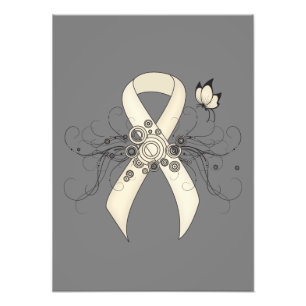 Pearl Awareness Ribbon Butterfly Fototryck