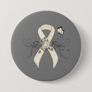 Pearl Awareness Ribbon Butterfly Knapp