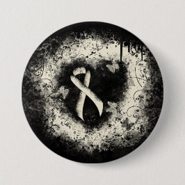 Pearl Awareness Ribbon Grunge Heart Knapp
