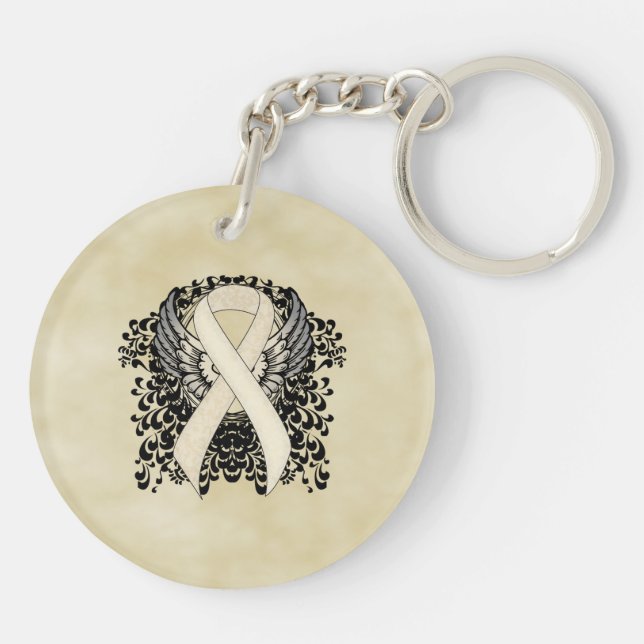 Pearl Awareness Ribbon med Vingar (Baksidan)