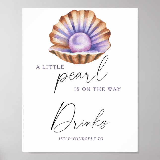 Pearl baby shower - Drinks Poster (Framsidan)