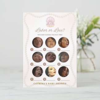 Pearl Baby Shower Game - Editable Name, 5x7 Inbjudningar