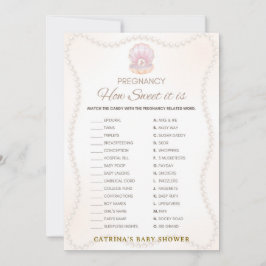 Pearl Baby Shower Game - Editable Name, 5x7 Inbjudningar
