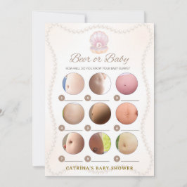 Pearl Baby Shower Game - Editable Name, 5x7 Inbjudningar