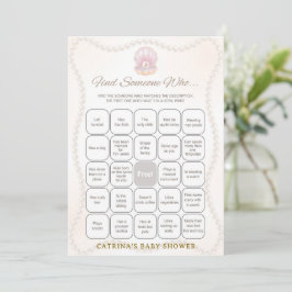 Pearl Baby Shower Game - Editable Name, 5x7 Inbjudningar