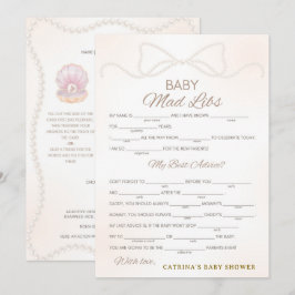 Pearl Baby Shower Game - Editable Name, 5x7 Inbjudningar