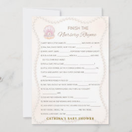 Pearl Baby Shower Game - Editable Name, 5x7 Inbjudningar