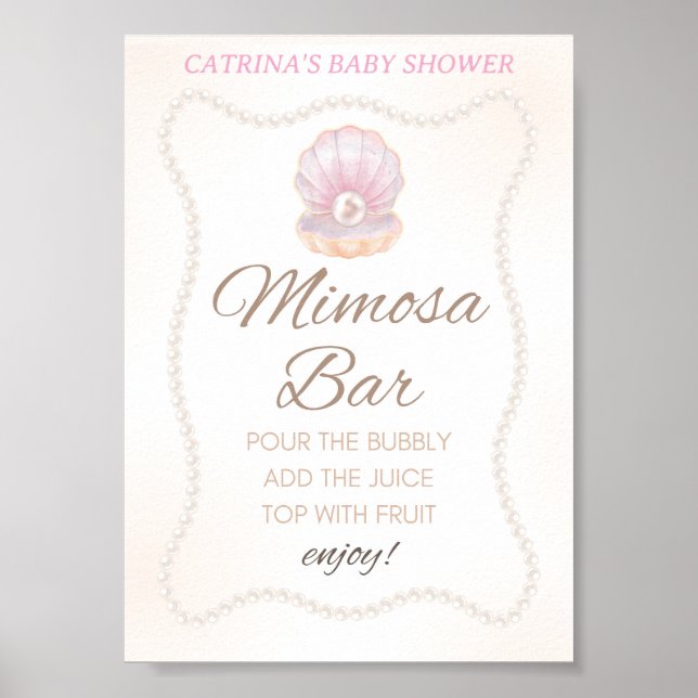 Pearl Baby Shower Game Sign Poster (Framsidan)
