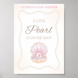 Pearl Baby Shower Game Sign Poster