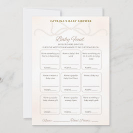 Pearl Baby Shower-spel - Redigerbart namn, 5x7 Inbjudningar