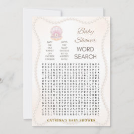 Pearl Bebis Dusj Spelet - Redigerbart Namn, 5x7 Inbjudningar