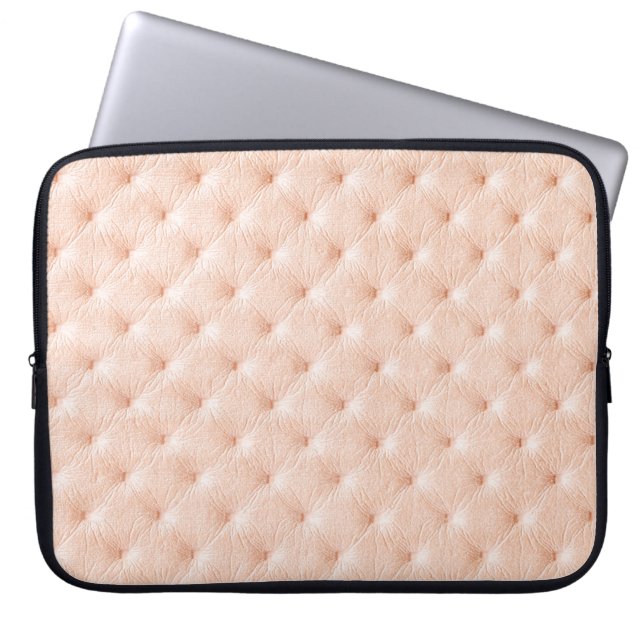 Pearl beige Läder struktur Laptop Fodral (Framsidan)