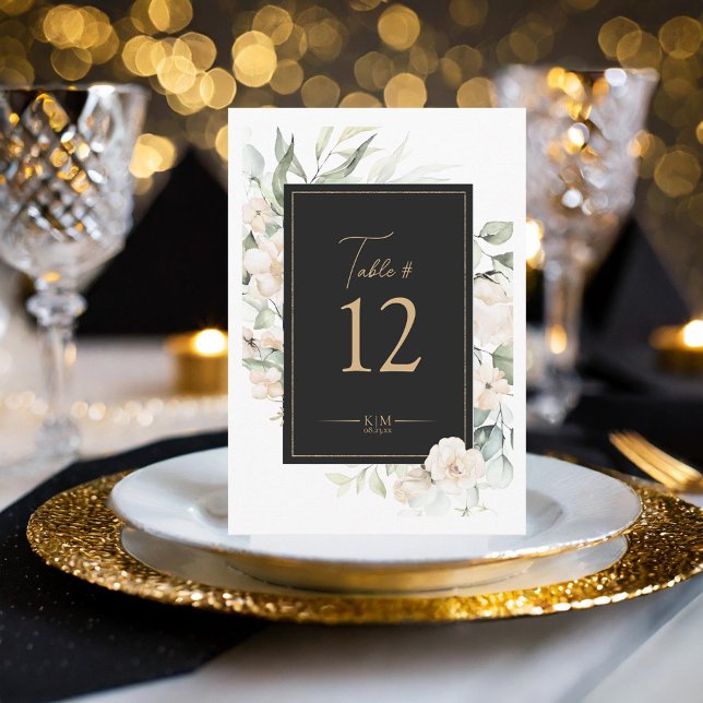 Pearl  Blommigt Elegance Ebony Bord# ID989 Inbjudningar (Skapare uppladdad)