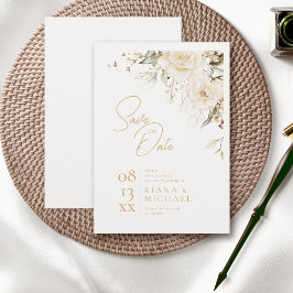 Pearl Blommigt Elegance Gräns Bröllop ID989 Spara Datumet