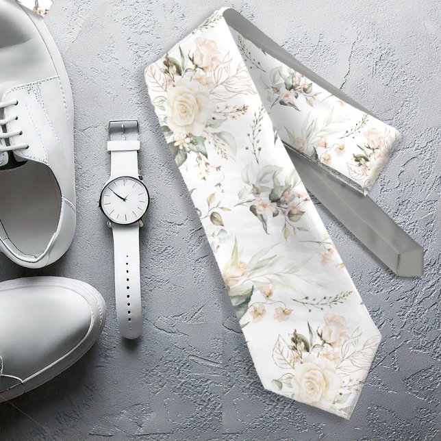 Pearl  Blommigt Elegance Mönster Sage ID989 Slips (Skapare uppladdad)