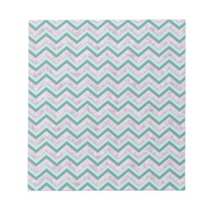 Pearl Blommigt Teal ZigZag Mönster Anteckningsblock
