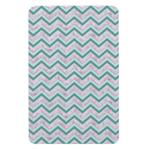 Pearl Blommigt Teal ZigZag Mönster Magnet