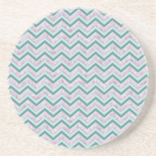 Pearl Blommigt Teal ZigZag Mönster Underlägg